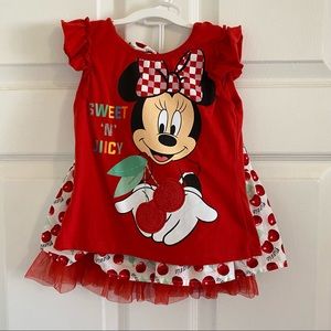 Girl’s Disney Minnie Mouse Sweet ‘N’ Juicy Cherry 2 Piece Set Size 5T